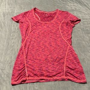 Athleta Short-Sleeve T-Shirt, Pink, Zippered Pocket, Running, Size M